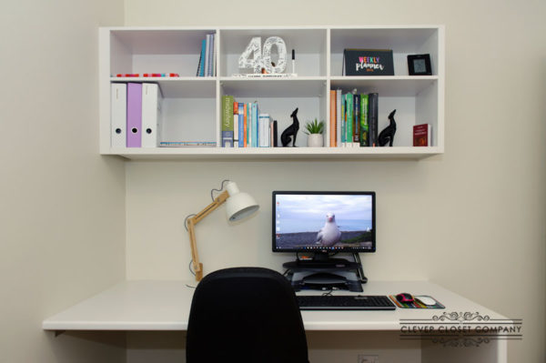 Desk with Overhead Shelving